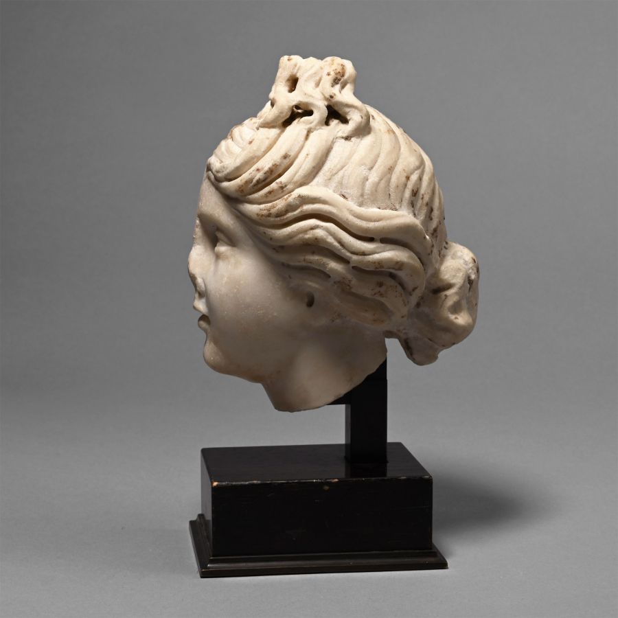 Roman Marble Head of Venus, the Goddess of Love