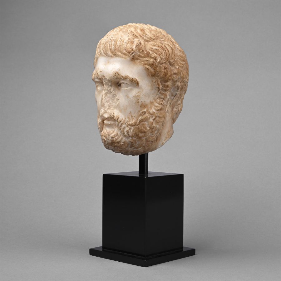 'The Kenzo' Roman Marble Head of the Philosopher Hermarchus