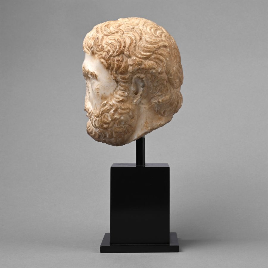 'The Kenzo' Roman Marble Head of the Philosopher Hermarchus
