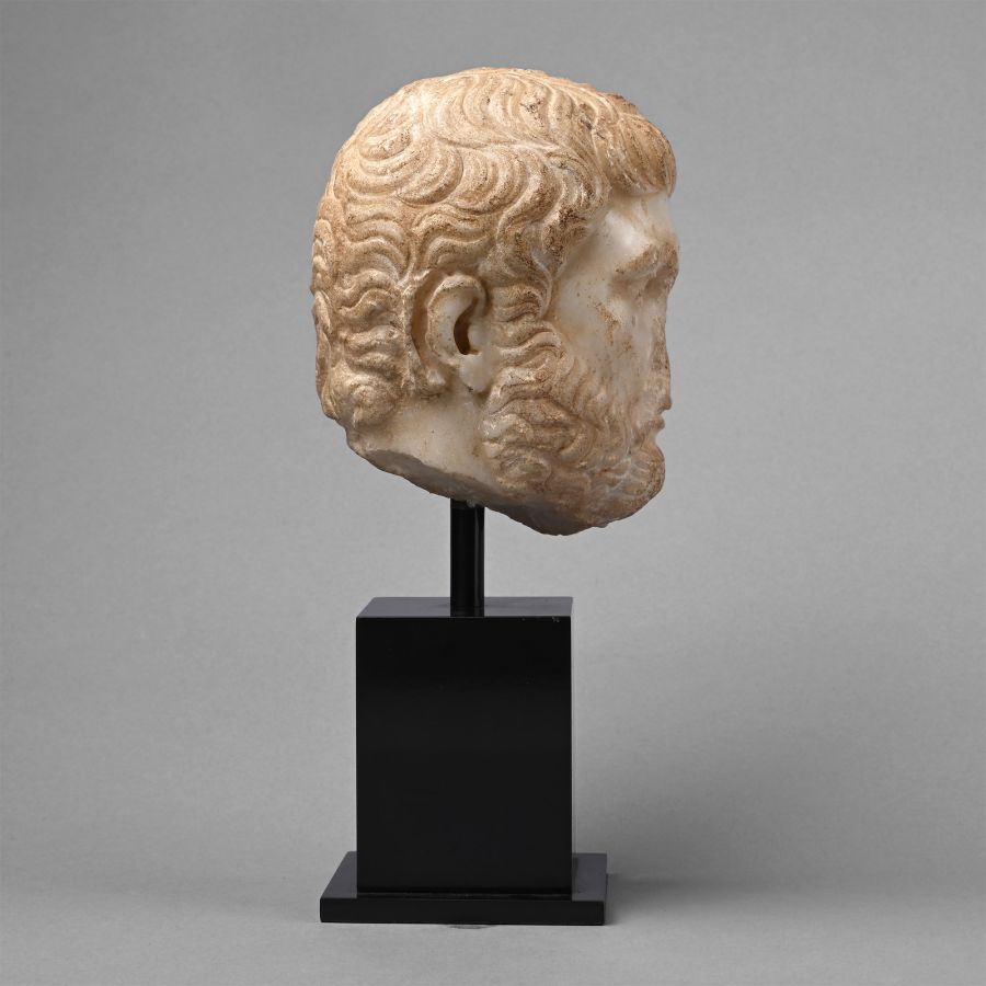 'The Kenzo' Roman Marble Head of the Philosopher Hermarchus