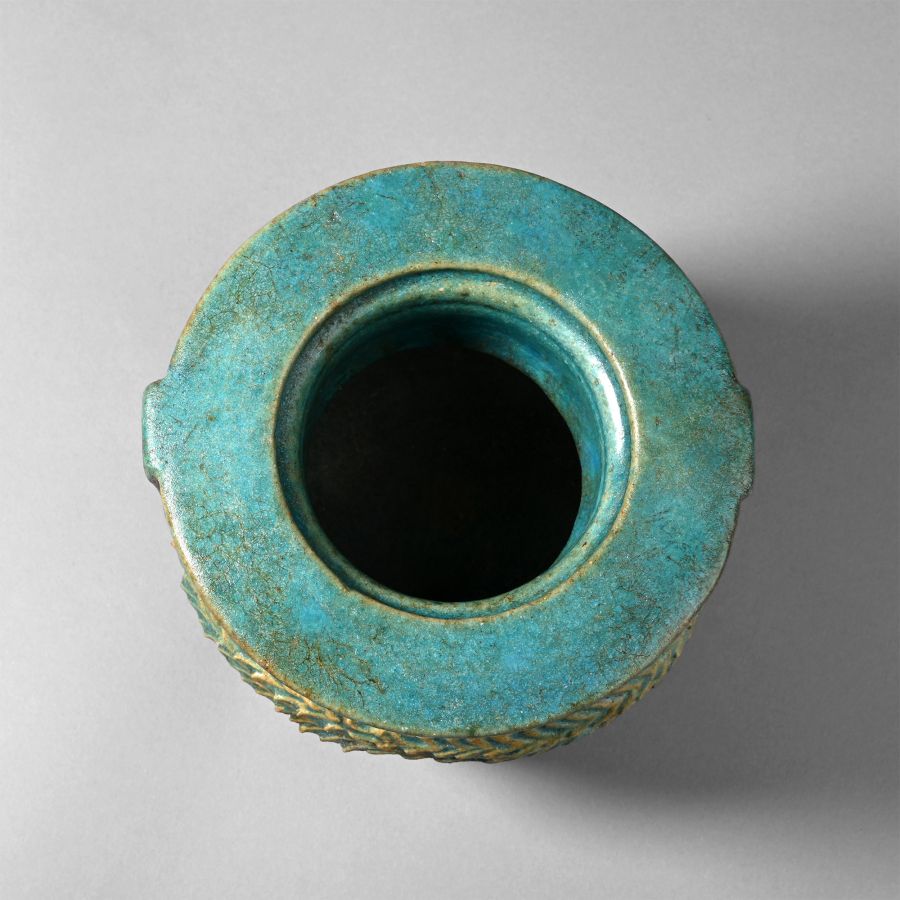 Egyptian Turquoise and Cobalt Blue Faience Amphora