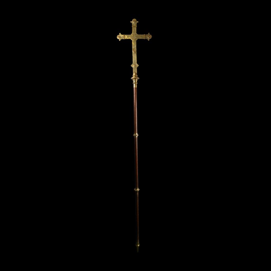 Large Brass Processional Cross with Pole