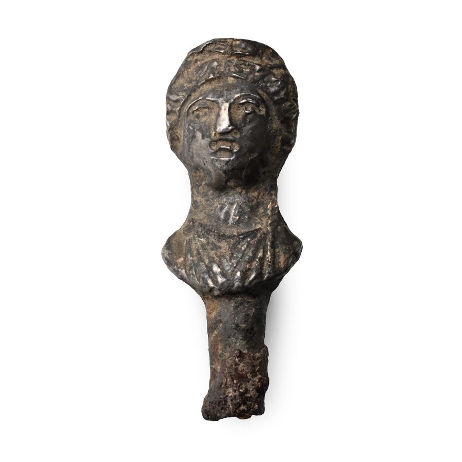 Roman Silver Terminal of the Bust of a Domina