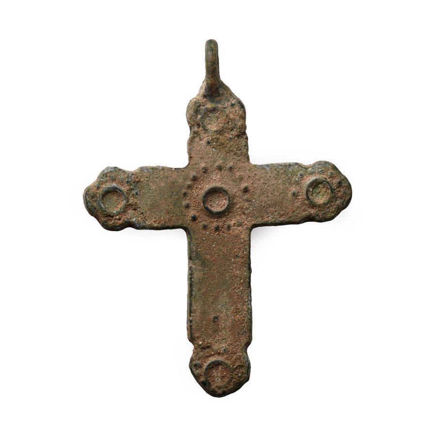Byzantine Bronze Long Cross Pendant