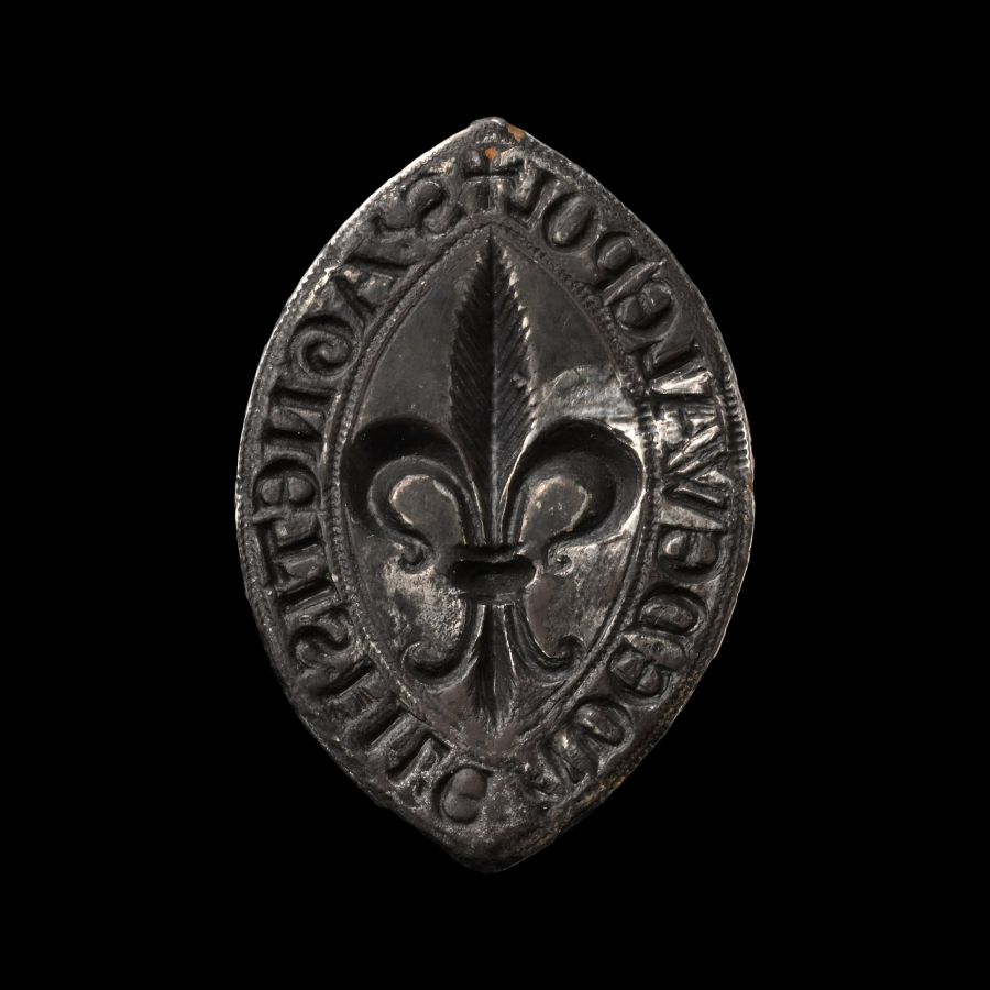 Medieval Silver Vesica-Shaped Seal Matrix of Agnes Daughter of Adam of Walpole