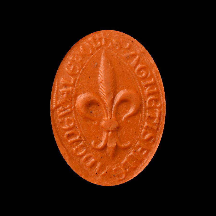 Medieval Silver Vesica-Shaped Seal Matrix of Agnes Daughter of Adam of Walpole