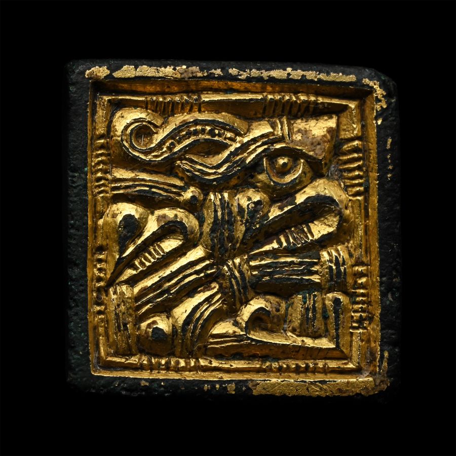 Anglo-Saxon Gilt Bronze Complex Animal Harness Mount