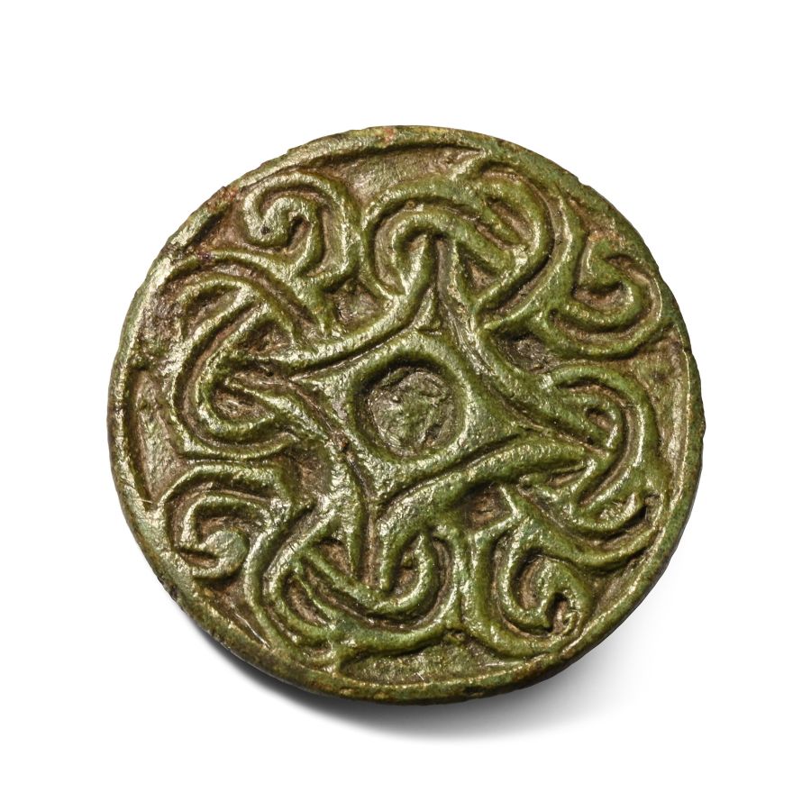 Anglo-Scandinavian Viking Bronze Borre Knot Disc Brooch