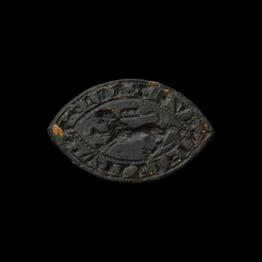 Medieval Bronze Vesica-Shaped Seal Matrix of William