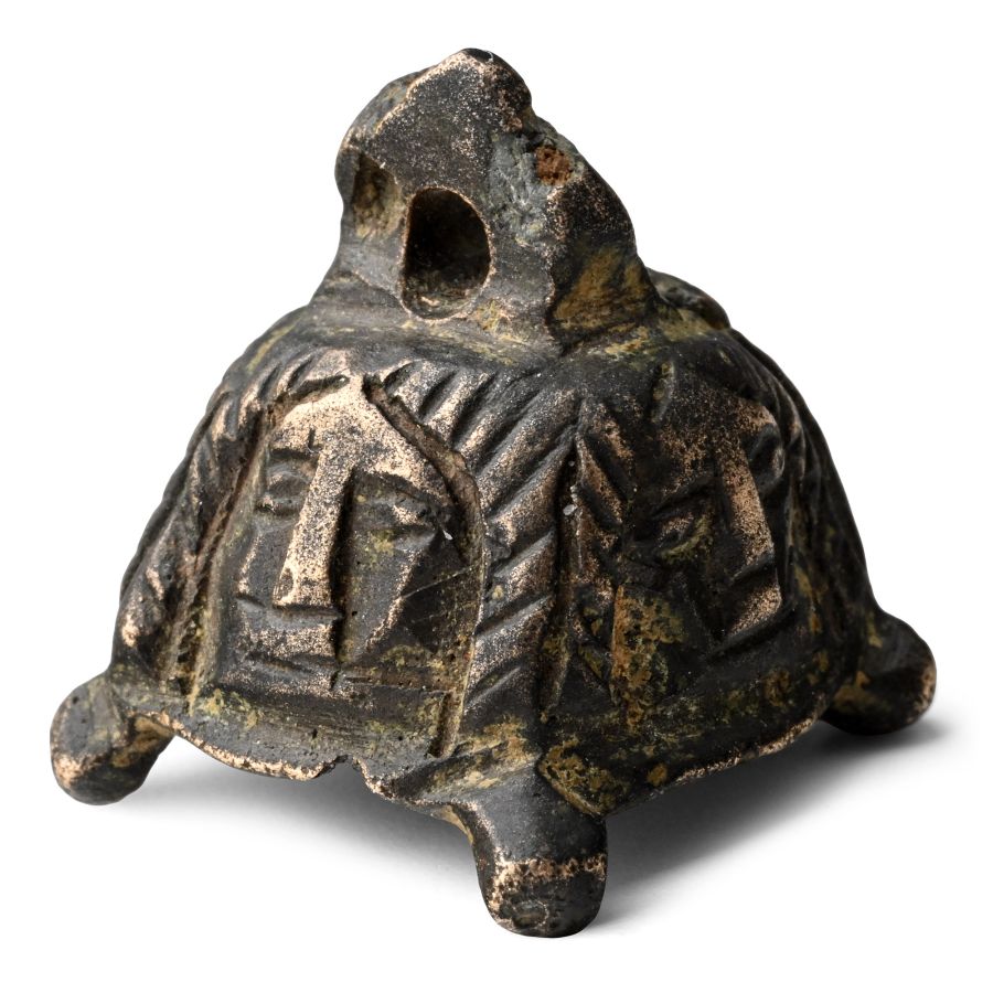 Egyptian Bronze Bell with Faces