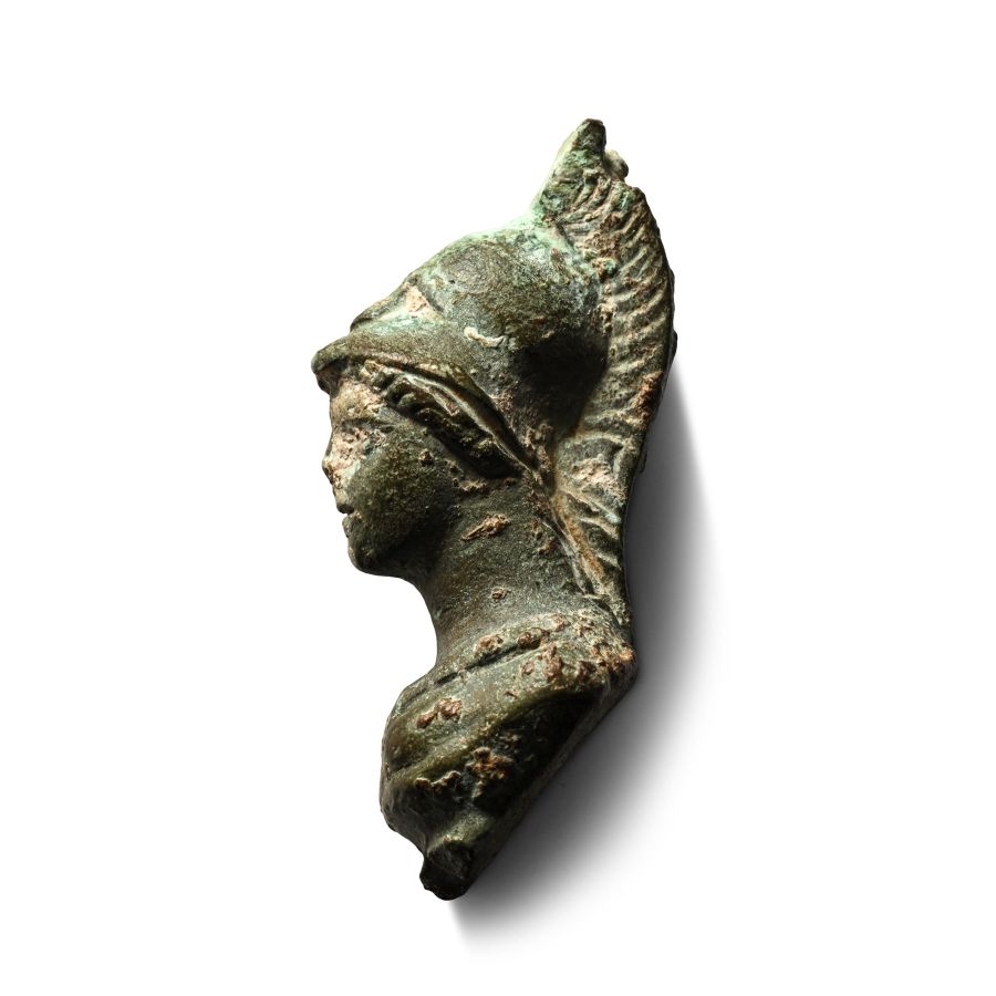 Roman Bronze Bust of Minerva