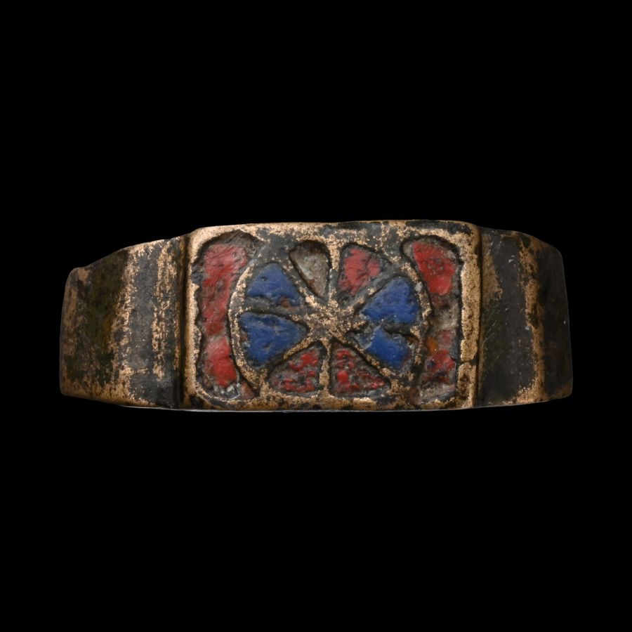 Post Medieval Enamelled Bronze Ring