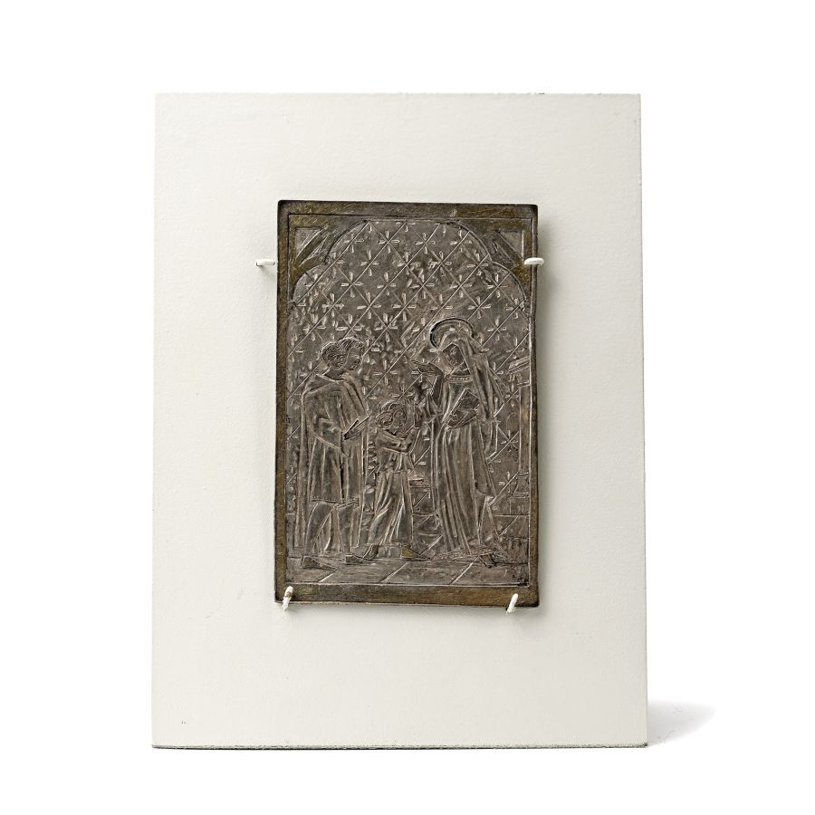 Medieval Silver Plaque Depicting Presentation Scene