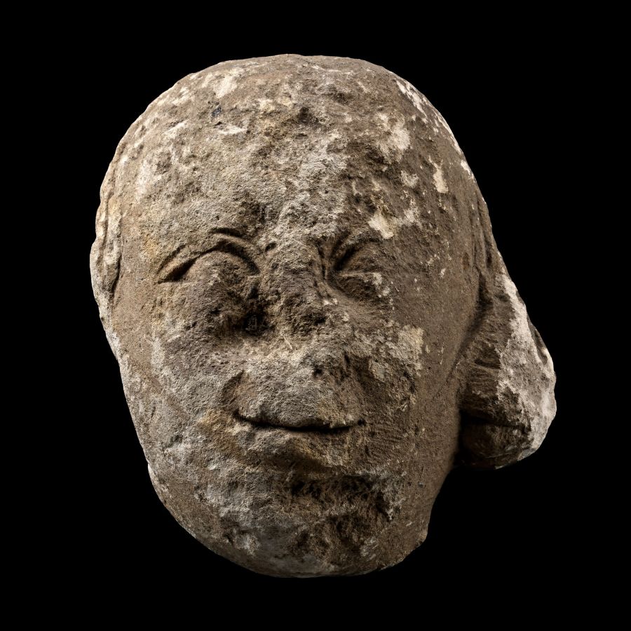 Medieval Stone Fragment of a Lady Wearing a Barbette