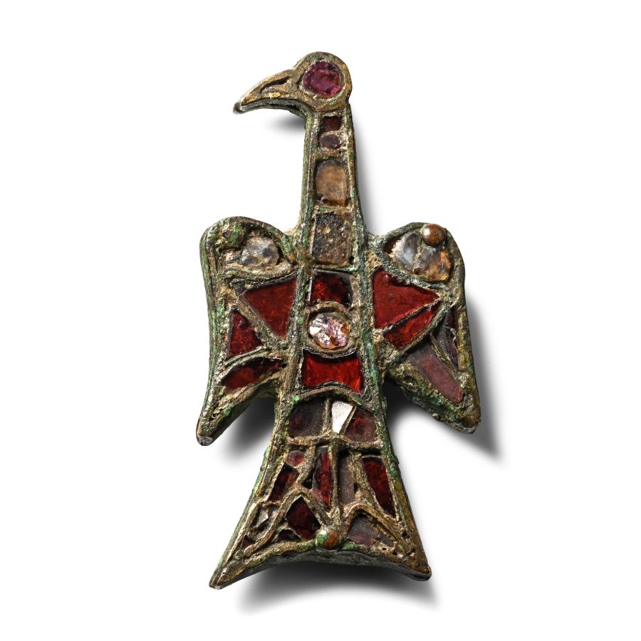 Visigothic Bronze Eagle Pendant with Garnets