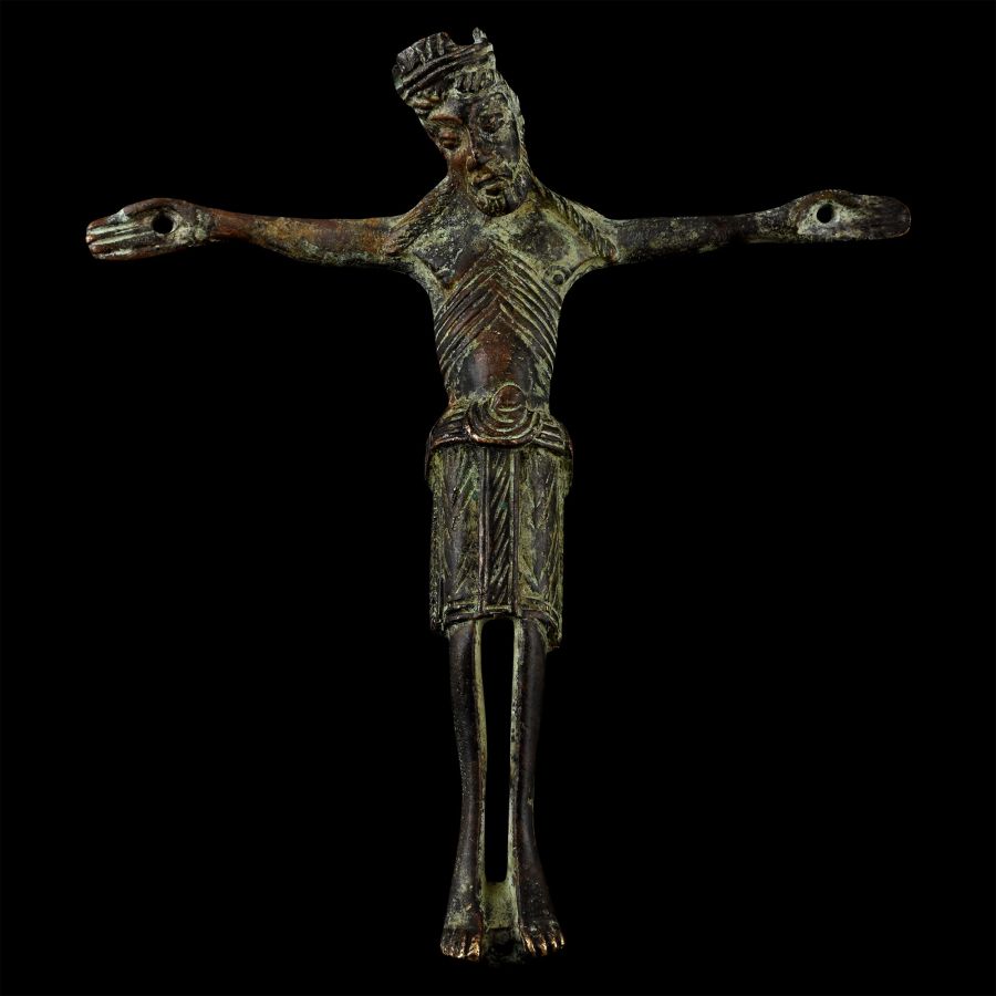 Medieval Bronze Corpus Christi Crucifix
