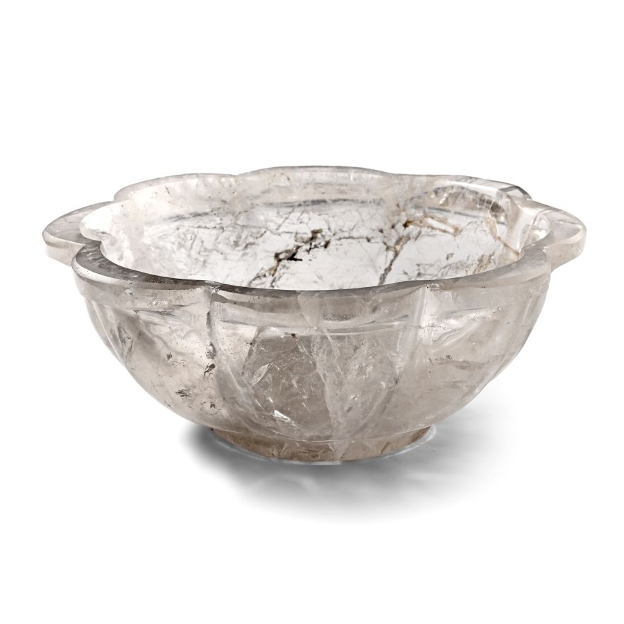 Indian Carved Rock Crystal Bowl