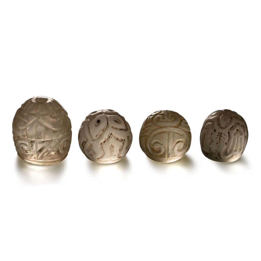 Western Asiatic Style Rock Crystal Gaming Piece Group