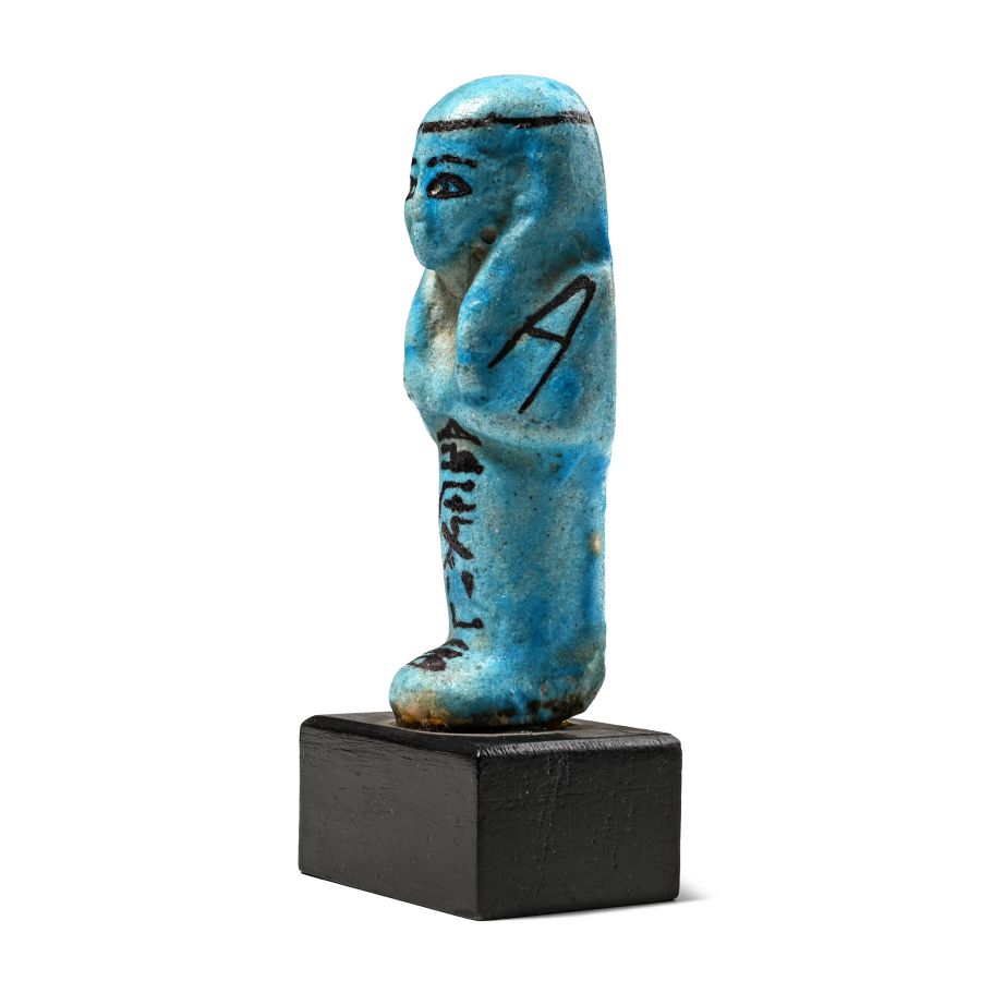 Egyptian Blue Glazed Faience Shabti of Nes-pa-her-an