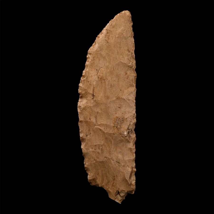 Egyptian Stone Age Knapped Honey-Coloured Flint Knife