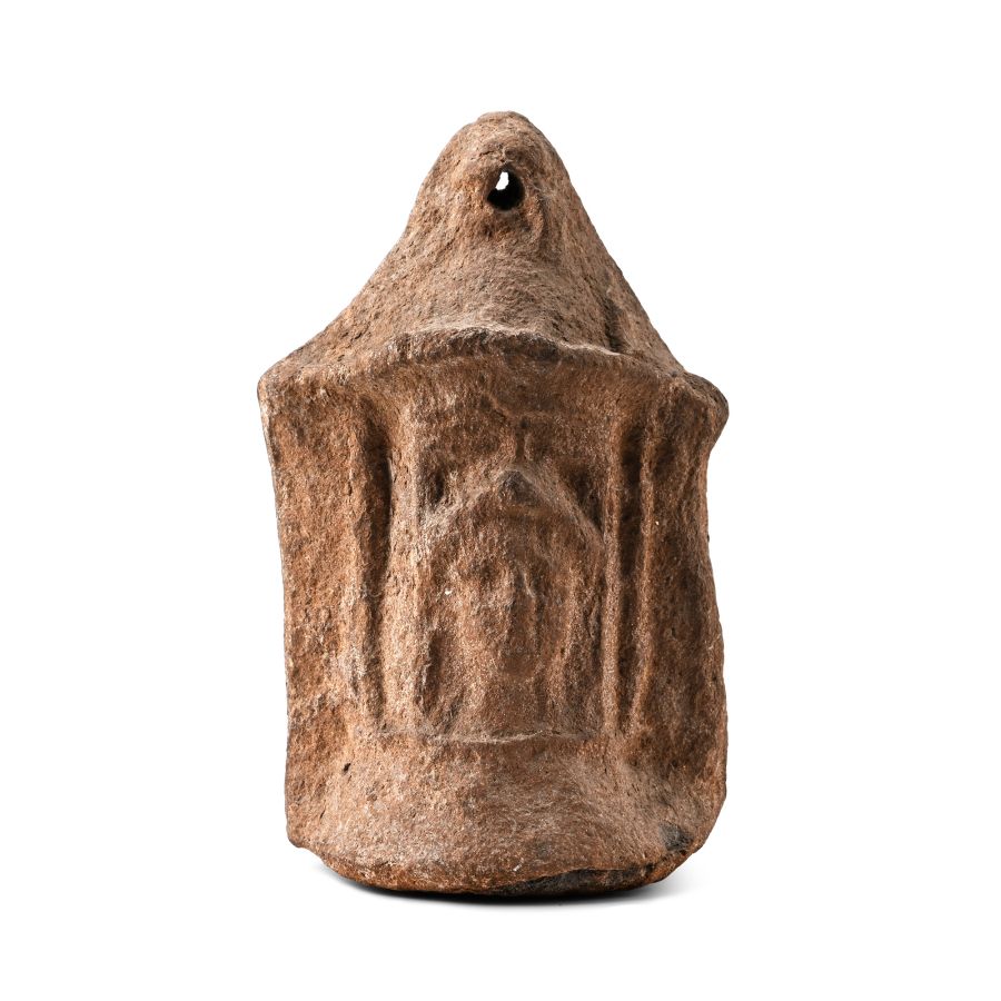Graeco-Egyptian Terracotta Hanging Shrine with Face of Athena