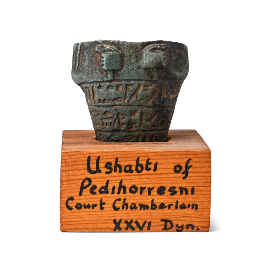 Egyptian Green Stone Shabti Fragment of Padihorresnet, Chief Steward of Amun