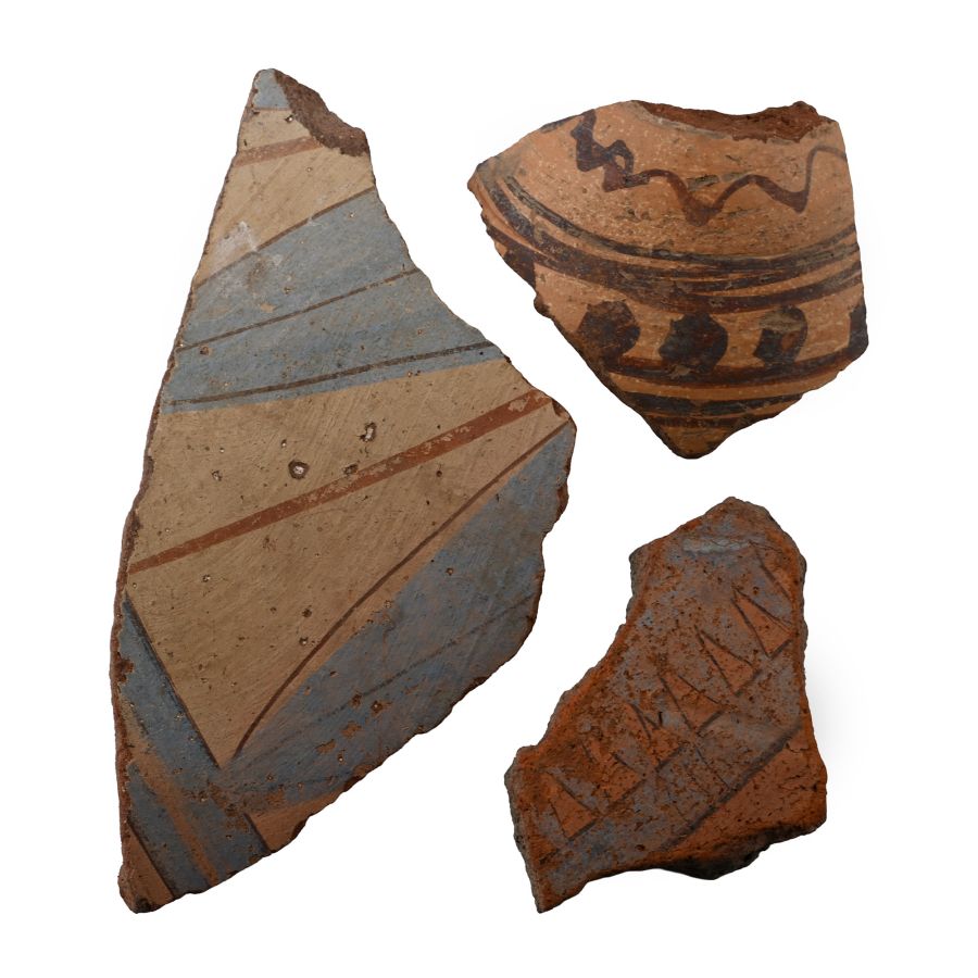 Large Egyptian Painted Bowl Fragments