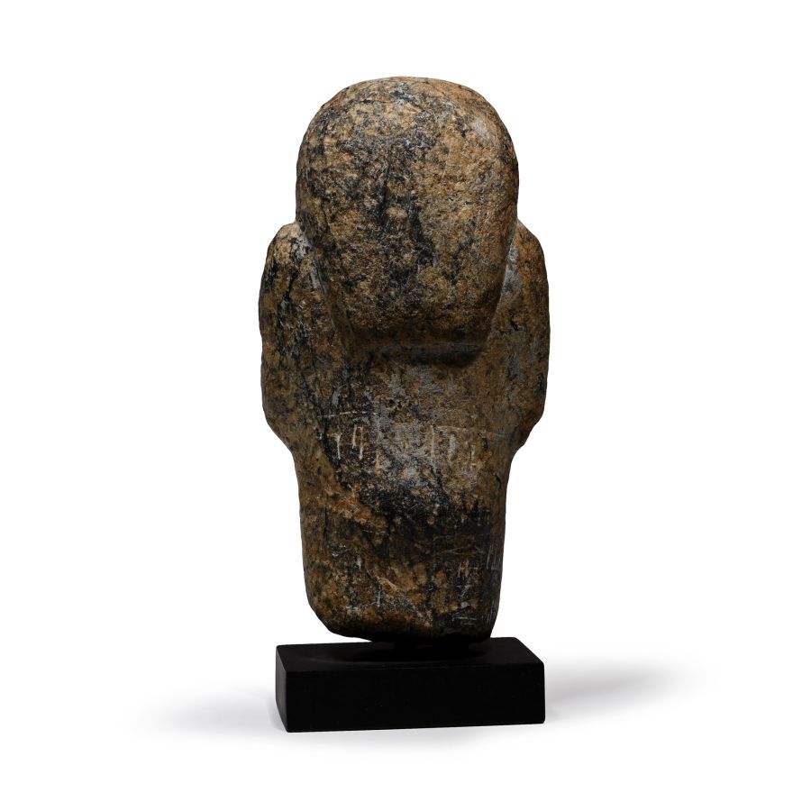 Egyptian Yellow and Black Serpentine Hieroglyphic Shabti