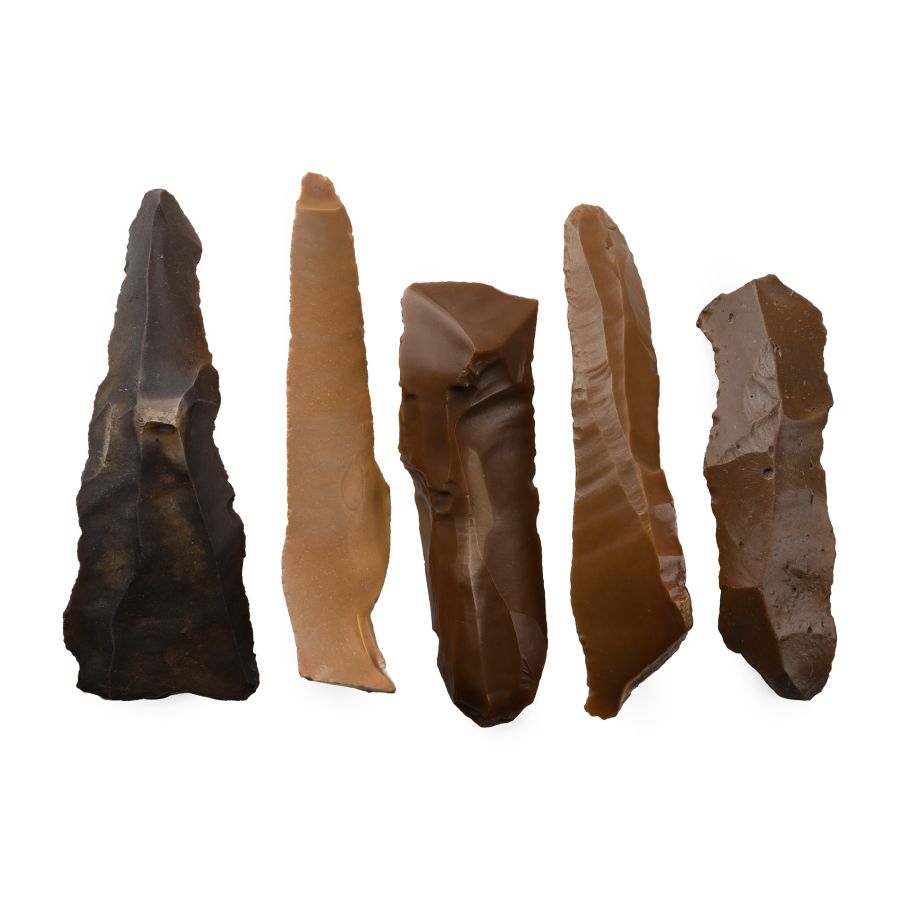 Egyptian Stone Age Knapped Knife Blade Group from Thebes