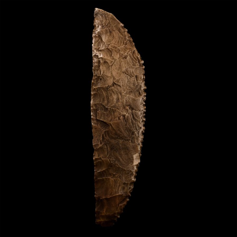 Large Egyptian Stone Age Knapped Curved Saw Blade from Thebes