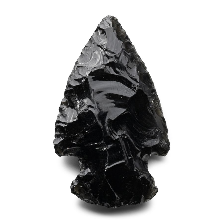 North American Stone Age Obsidian Brewerton Side Notch Point