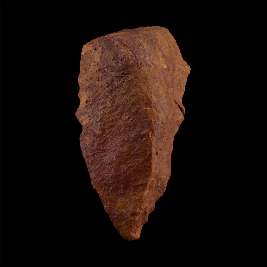 Large Stone Age Red Quatzite Pointed Handaxe