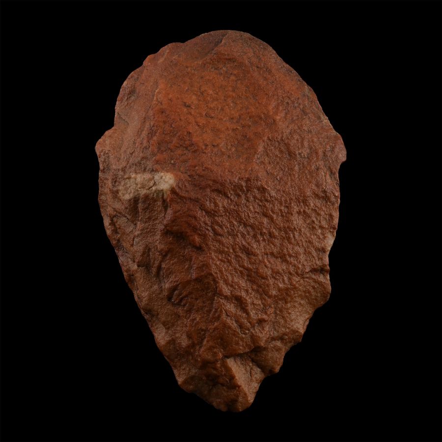 Large Stone Age Red Quatzite Acheulean Cordate Handaxe