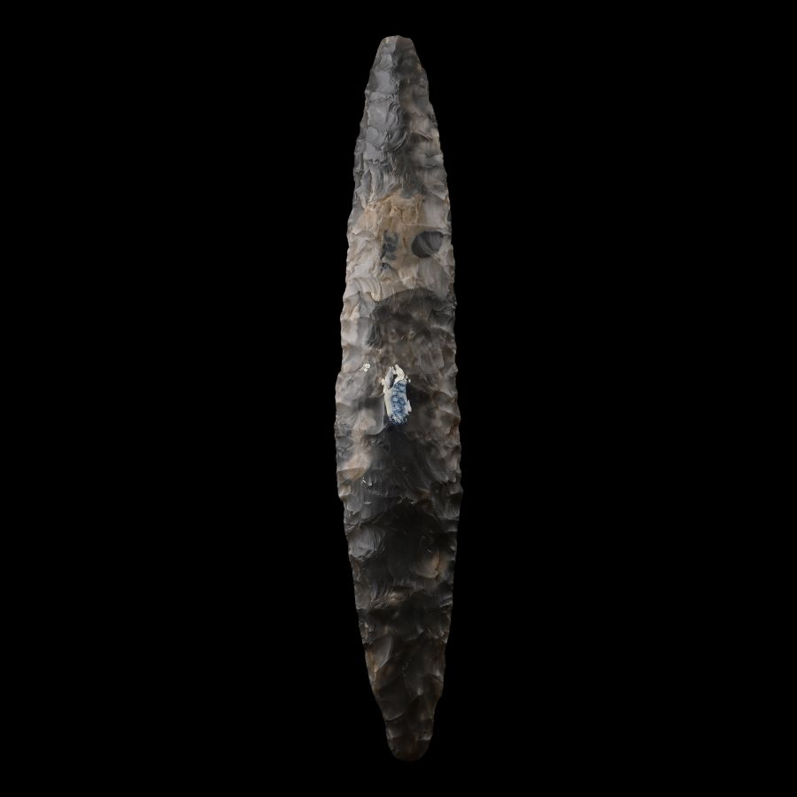 Danish Type 1a Stone Age Knapped Flint Lanceolate Dagger
