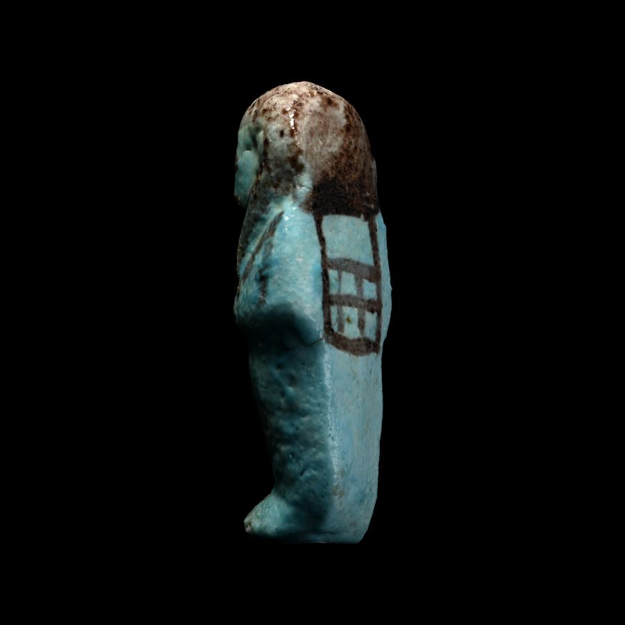 Egyptian Blue Glazed Shabti of Iset-em-khebit