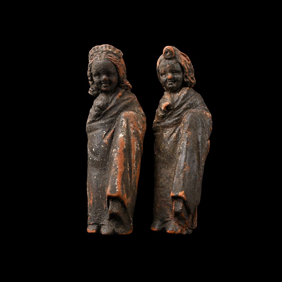 Greek Terracotta Statuettes of Robed Children