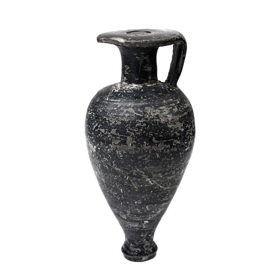 Etruscan Bucchero Terracotta Pointed Aryballos