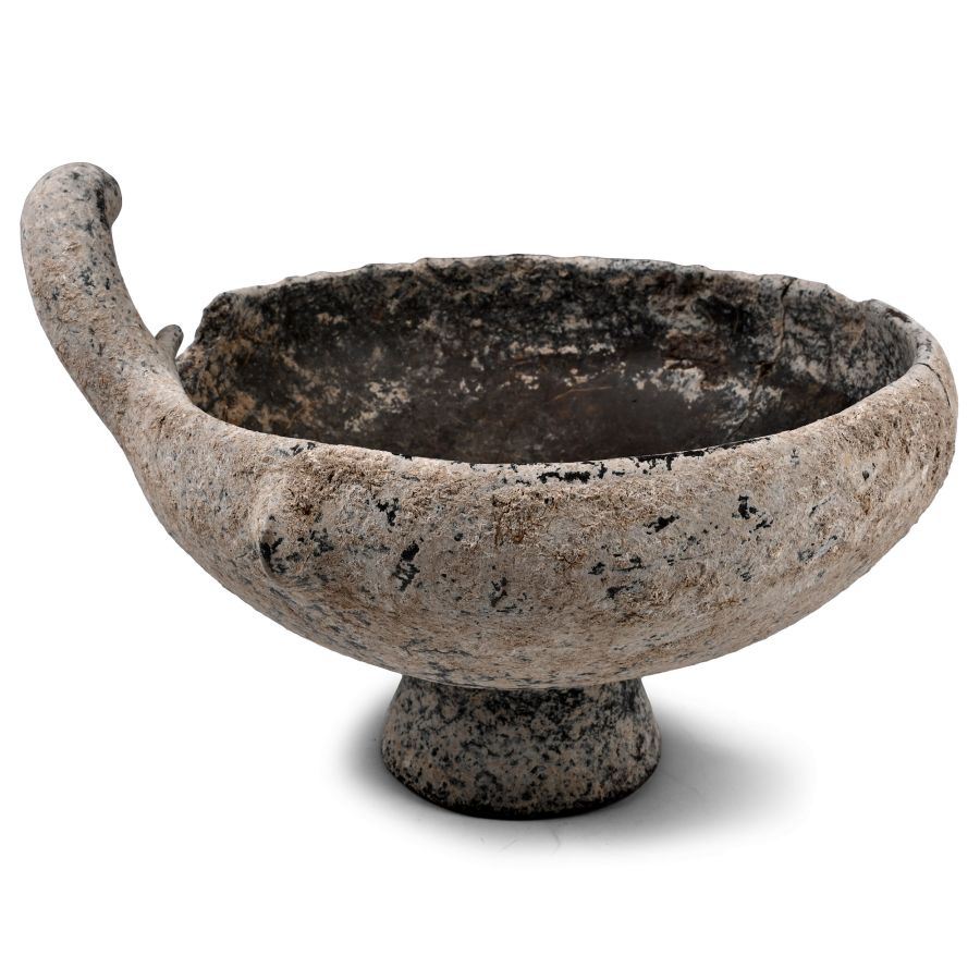 Villanovan Terracotta Stemmed Bowl with Handle