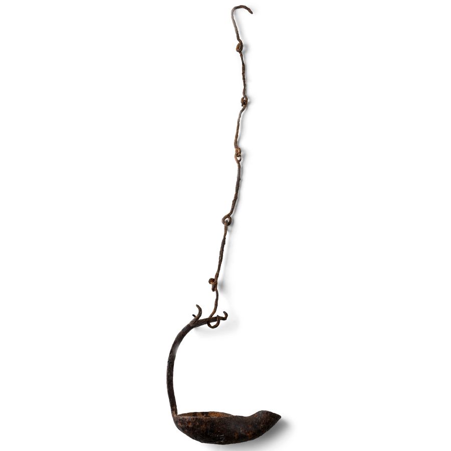 Celtic Iron Lamp with Bull's Head