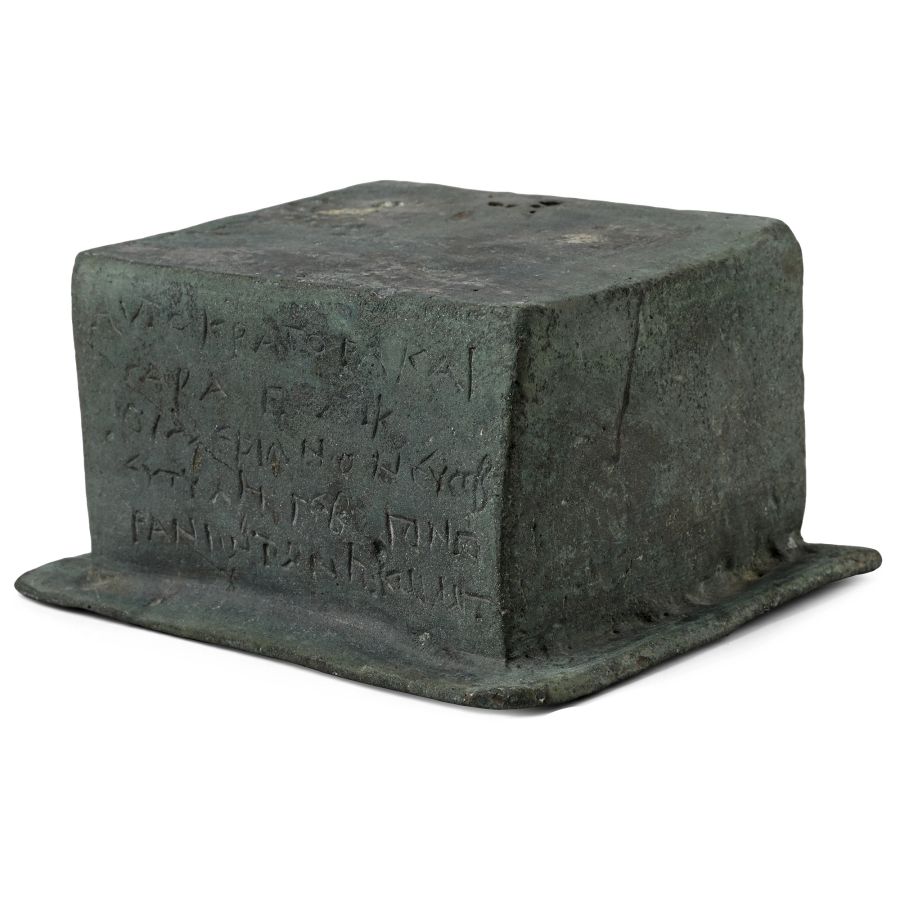 Roman Bronze Statue Plinth with Inscription for Publius Licinius Valerianus