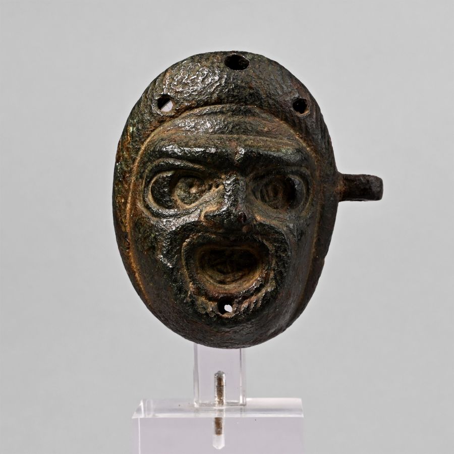 Roman Bronze Theatre Mask Mount