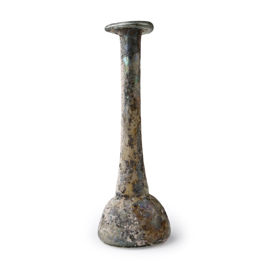 Roman Iridescent Glass Unguentarium