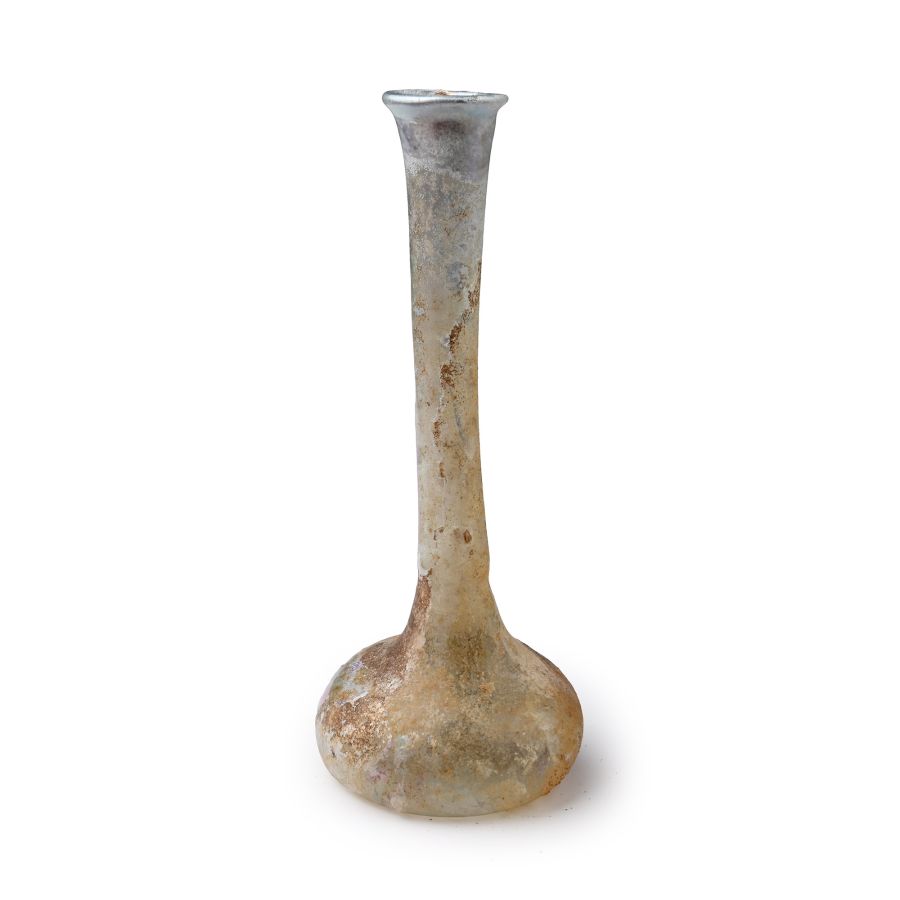 Roman Translucent Glass Candlestick Bottle
