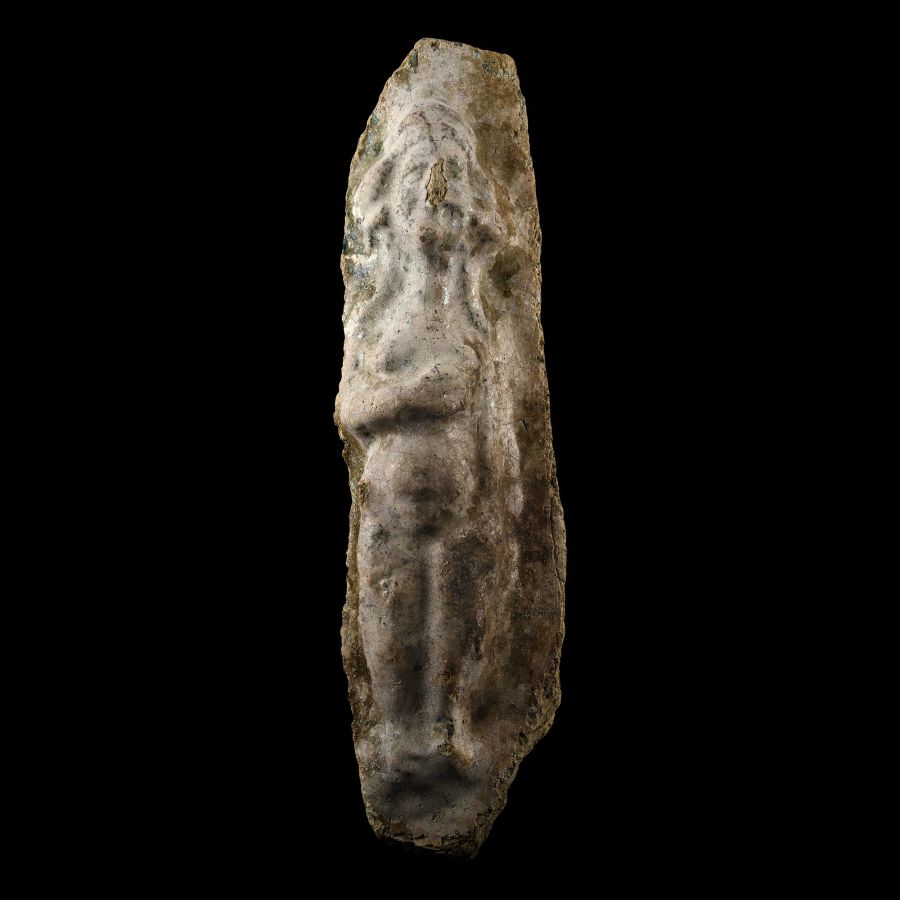 Large Parthian Glazed Faience Figure of the God Astarte