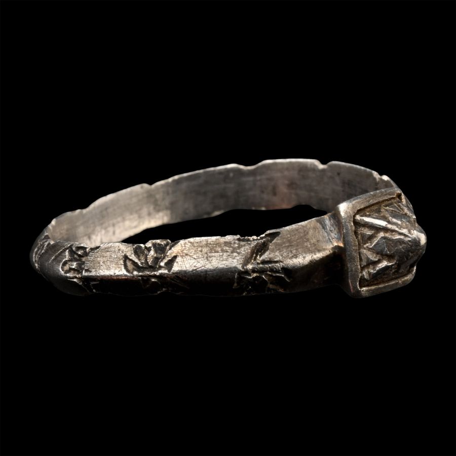 Medieval Amuletic Silver Ring with the Names of the Magi
