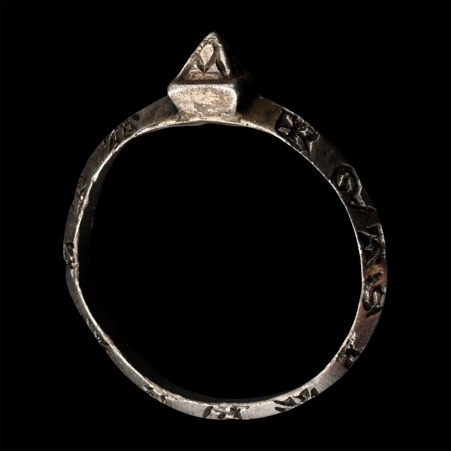 Medieval Amuletic Silver Ring with the Names of the Magi