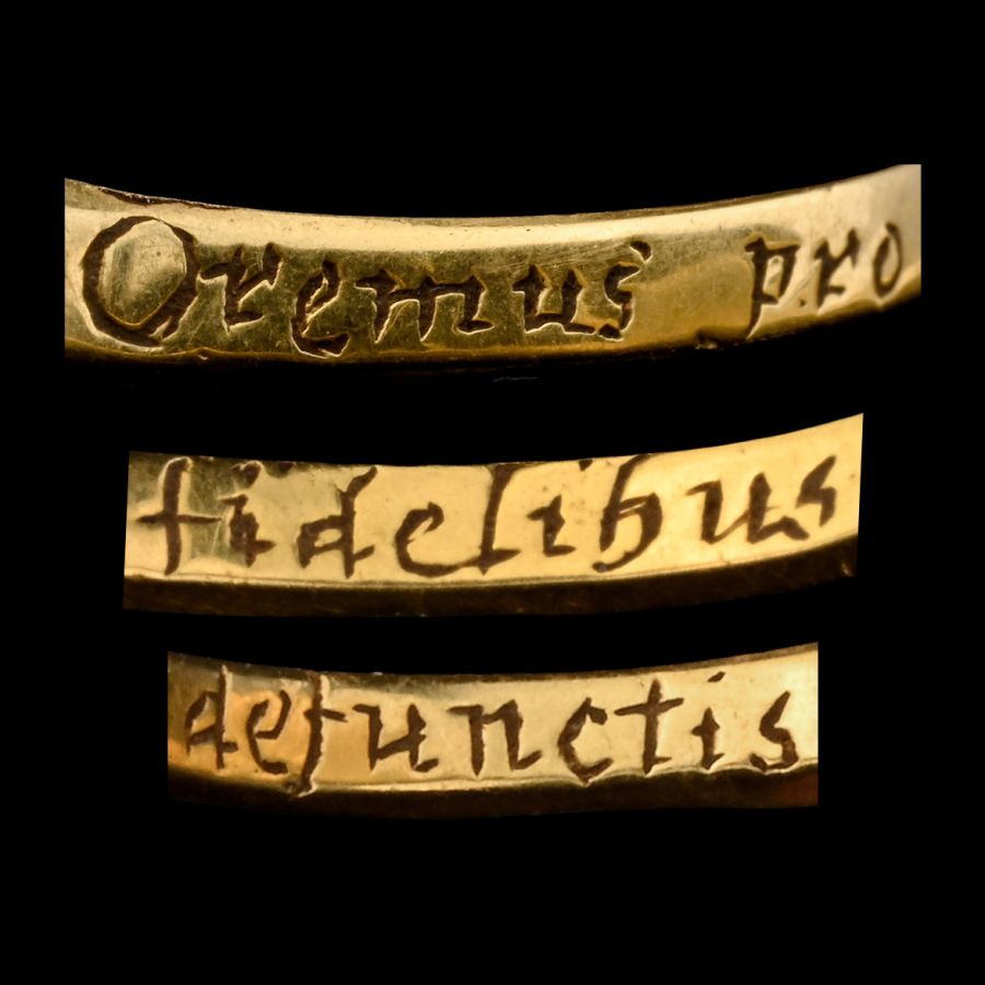 Post Medieval Enamelled Gold Recusant 'Death’s-Head' Memento Mori Ring