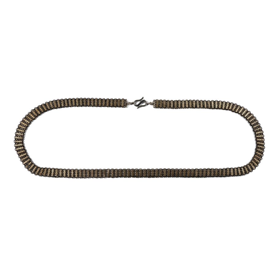 Long Russian Silver-Gilt Filigree Chain