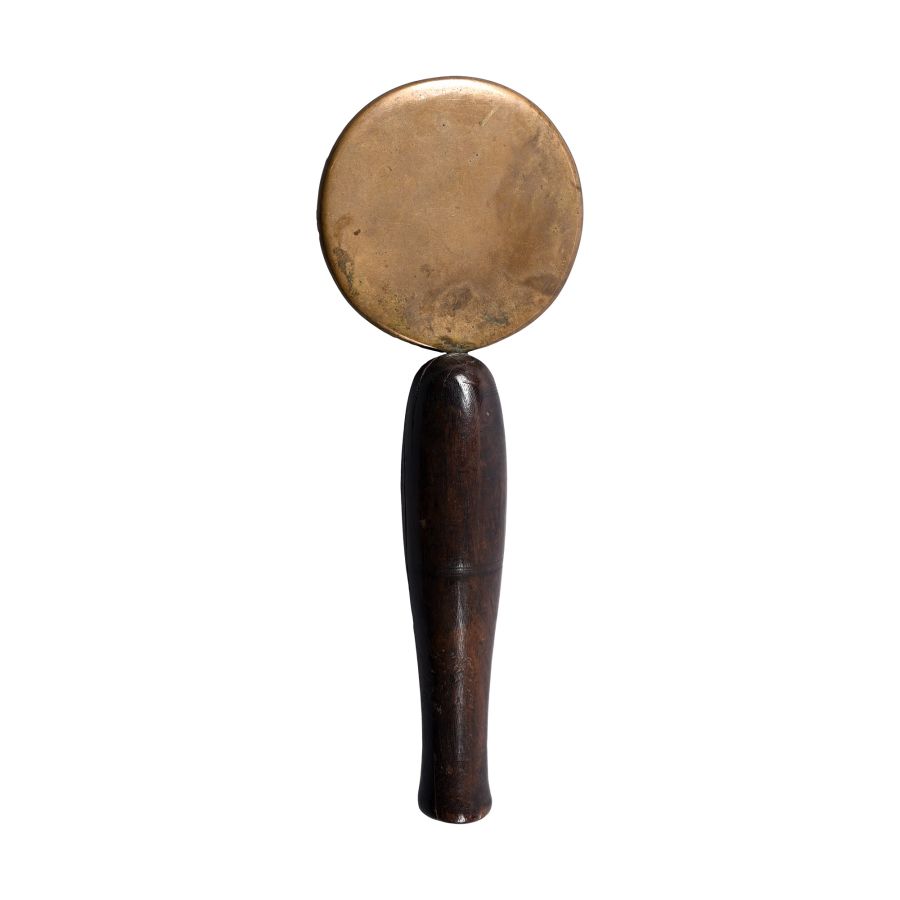Egyptian Bronze Mirror with Wooden Handle