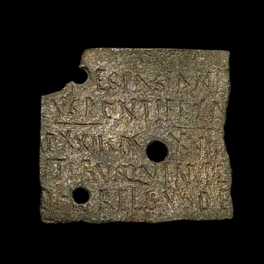 Fragment of a Roman Bronze Military Diploma Granted by Emperor Domitian